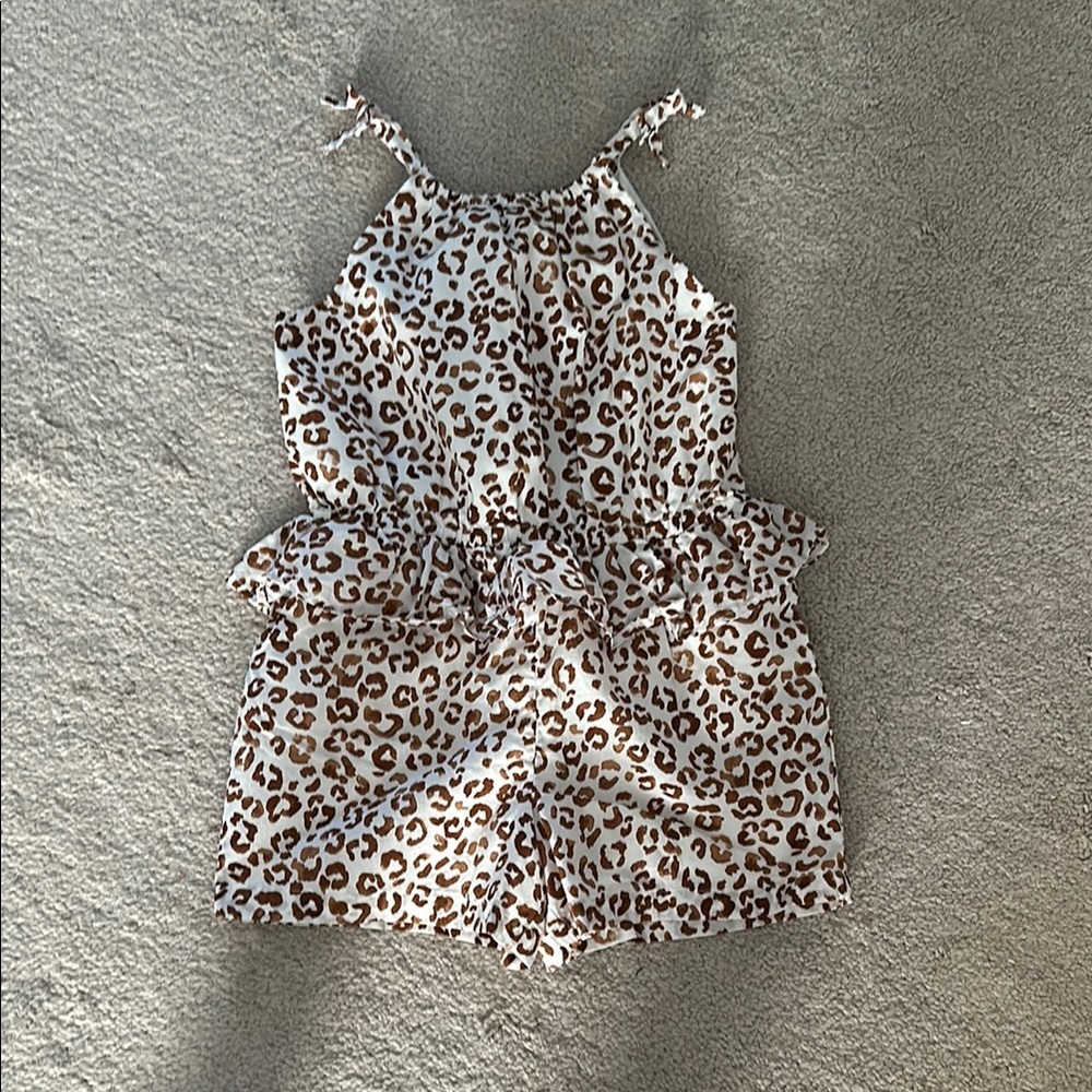 Janie and Jack Leopard Print Romper